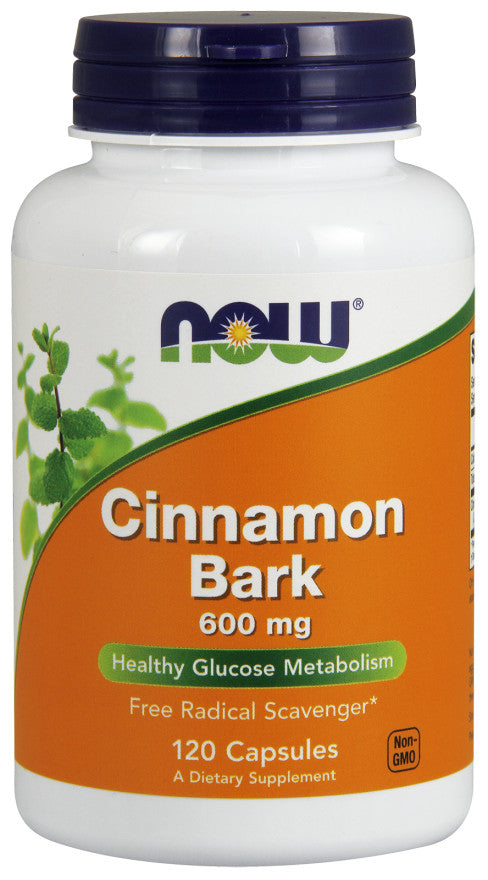 Cinnamon Bark, 600mg - 120 caps - NOW Foods | WestPharmacy.nl - Glucose Support