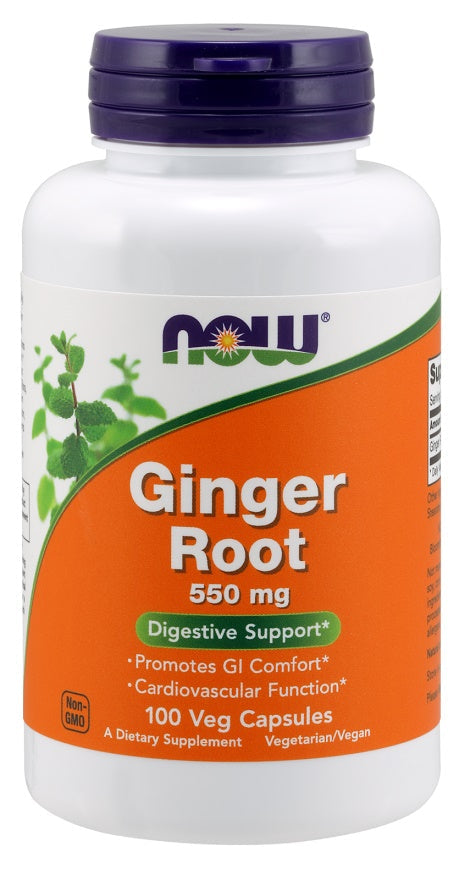 Ginger Root, 550mg - 100 vcaps - NOW Foods | WestPharmacy.nl - Digestive Health