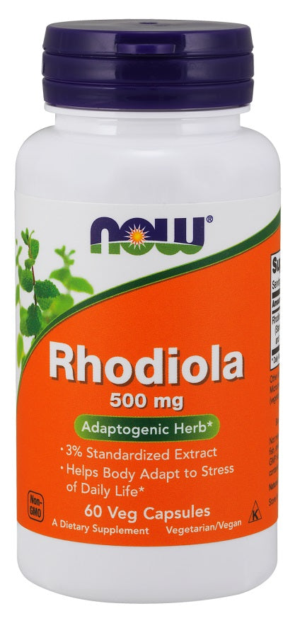 Rhodiola, 500mg - 60 vcaps - NOW Foods | WestPharmacy.nl - Stress Support