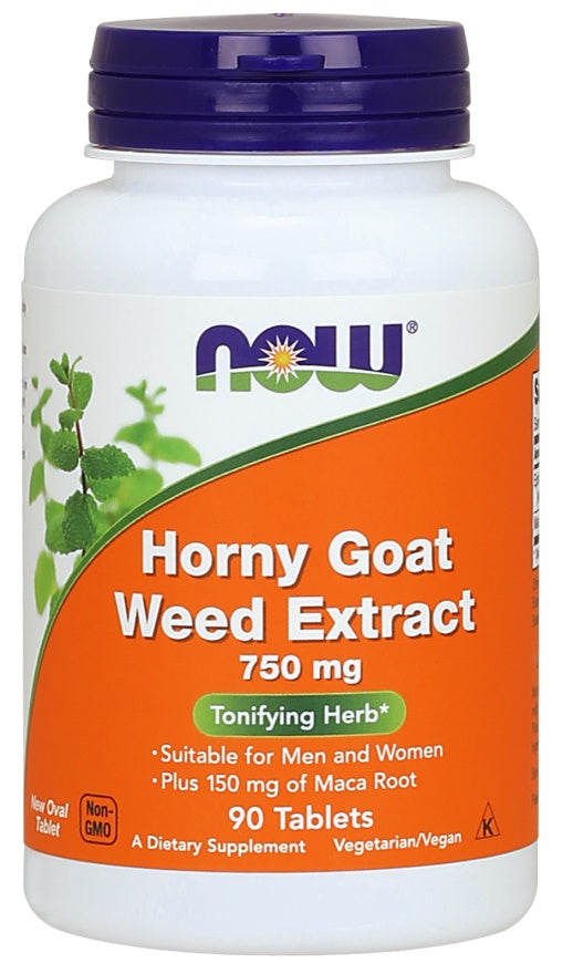 Horny Goat Weed Extract, 750mg - 90 tablets - NOW Foods | WestPharmacy.nl - Sexual Health