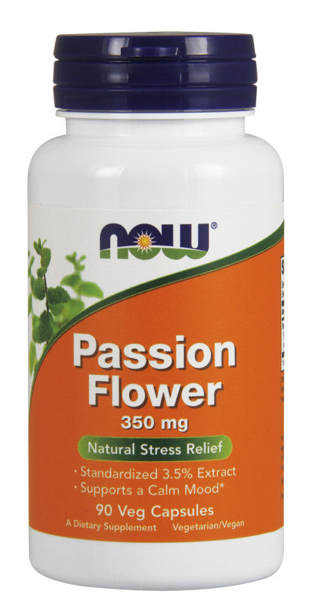 Passion Flower, 350mg - 90 vcaps - NOW Foods | WestPharmacy.nl - Stress Support