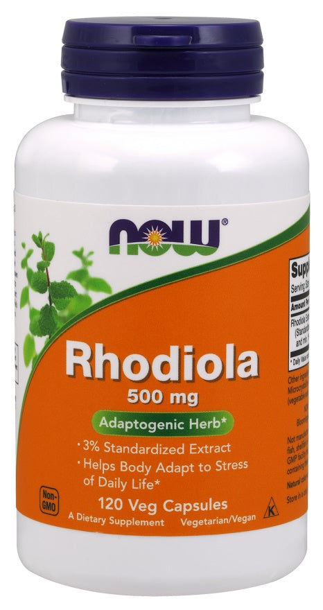 Rhodiola, 500mg - 120 vcaps - NOW Foods | WestPharmacy.nl - Stress Support