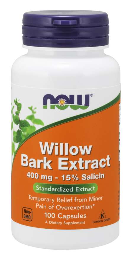 Willow Bark Extract, 400mg - 100 caps - NOW Foods | WestPharmacy.nl - Joint Support