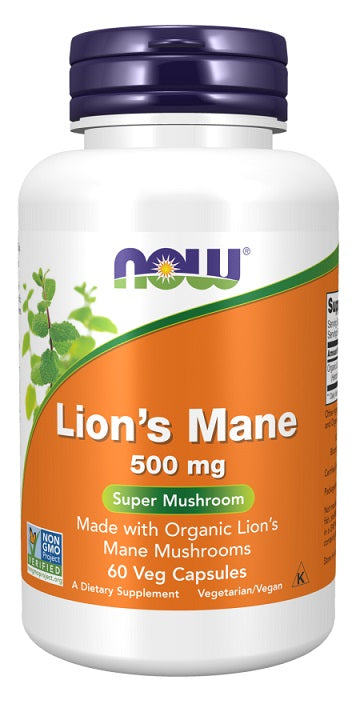 Lion's Mane, 500mg - 60 vcaps - NOW Foods | WestPharmacy.nl - Cognitive Support