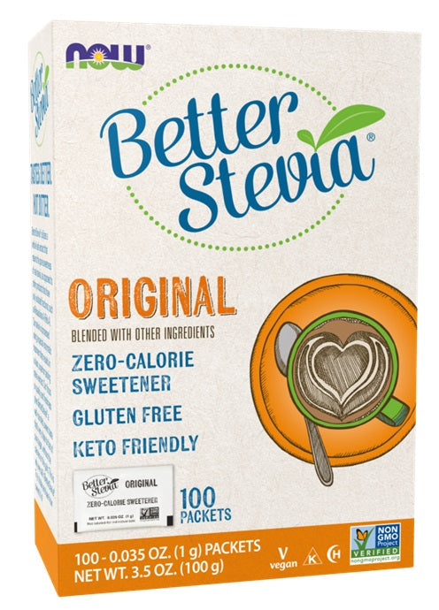 Better Stevia Packets, Original - 100 packets - NOW Foods | WestPharmacy.nl - Nutrition