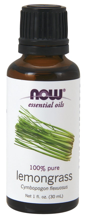 Essential Oil, Lemongrass Oil - 30 ml - NOW Foods | WestPharmacy.nl - Aromatherapy and essential oils