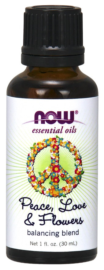 Essential Oil, Peace Love & Flowers Oil Blend - 30 ml - NOW Foods | WestPharmacy.nl - Aromatherapy and essential oils