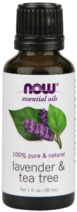 Essential Oil, Lavender & Tea Tree Oil - 30 ml - NOW Foods | WestPharmacy.nl - Aromatherapy and essential oils