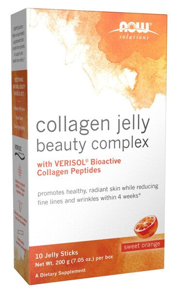 Collagen Jelly Beauty Complex, Sweet Orange - 10 jelly sticks - NOW Foods | WestPharmacy.nl - Skin Care
