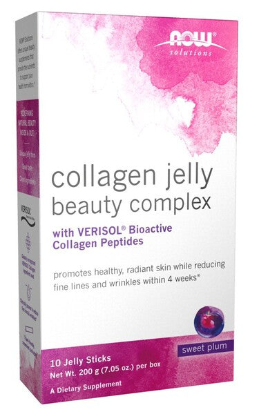 Collagen Jelly Beauty Complex, Sweet Plum - 10 jelly sticks - NOW Foods | Vaistine1.lt | WestPharmacy.eu