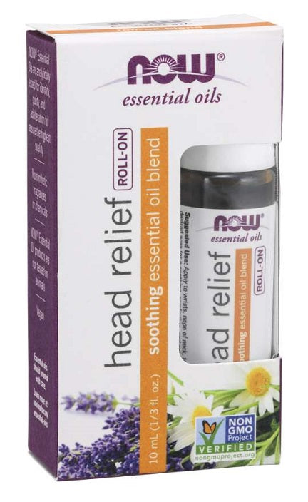 Essential Oil, Head Relief Blend Roll-On - 10 ml - NOW Foods | WestPharmacy.nl - Aromatherapy and essential oils