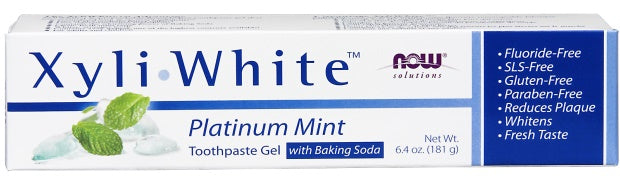 XyliWhite, Platinum Mint Toothpaste Gel w/Baking Soda - 181g - NOW Foods | WestPharmacy.nl - Toothpaste