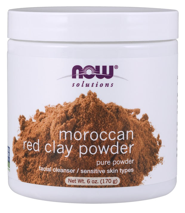 Red Clay Powder Moroccan - 170g - NOW Foods | WestPharmacy.nl - Skin Care