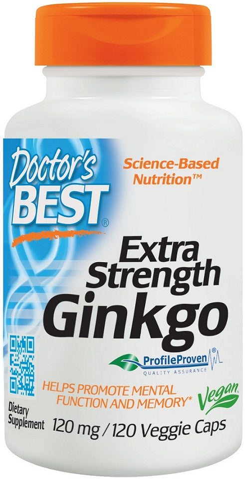 Extra Strength Ginkgo, 120mg - 120 vcaps - Doctor's Best | WestPharmacy.nl - Cognitive Support