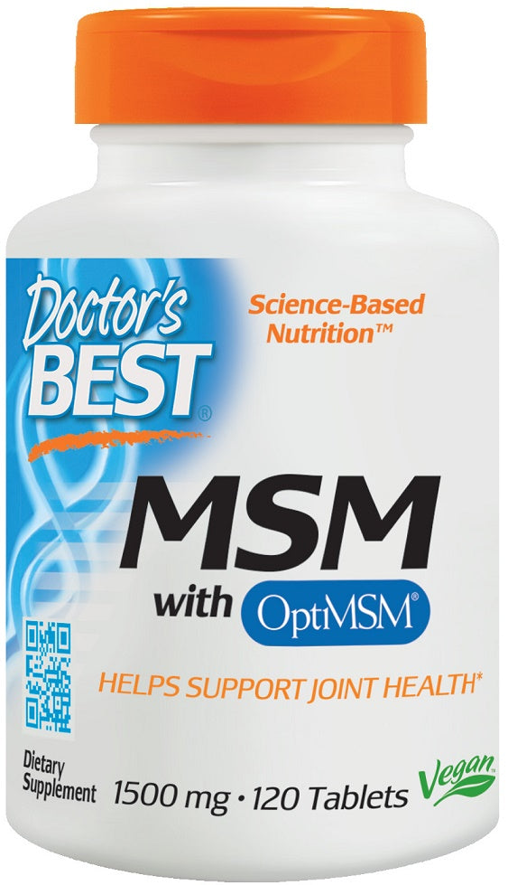 MSM with OptiMSM Vegan, 1500mg - 120 tablets - Doctor's Best | WestPharmacy.nl - Joint Support