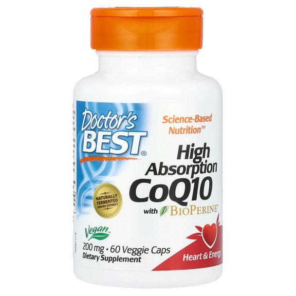 High Absorption CoQ10 with BioPerine, 200mg - 60 vcaps - Doctor's Best | Vaistine1.lt | WestPharmacy.eu