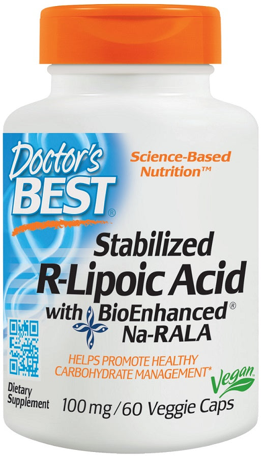 Stabilized R-Lipoic Acid with Na-RALA, 100mg - 60 vcaps - Doctor's Best | Vaistine1.lt | WestPharmacy.eu