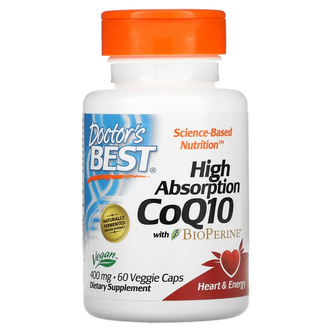 High Absorption CoQ10 with BioPerine, 400mg - 60 vcaps - Doctor's Best | Vaistine1.lt | WestPharmacy.eu