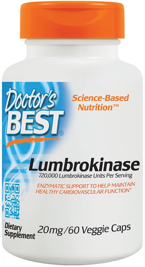 Lumbrokinase, 20mg - 60 vcaps - Doctor's Best | WestPharmacy.nl - Cardiovascular Health
