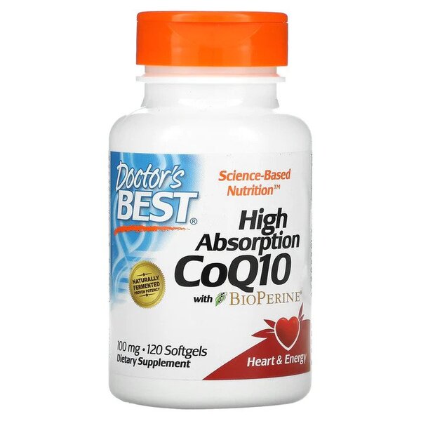 High Absorption CoQ10 with BioPerine, 100mg - 120 softgels - Doctor's Best | Vaistine1.lt | WestPharmacy.eu