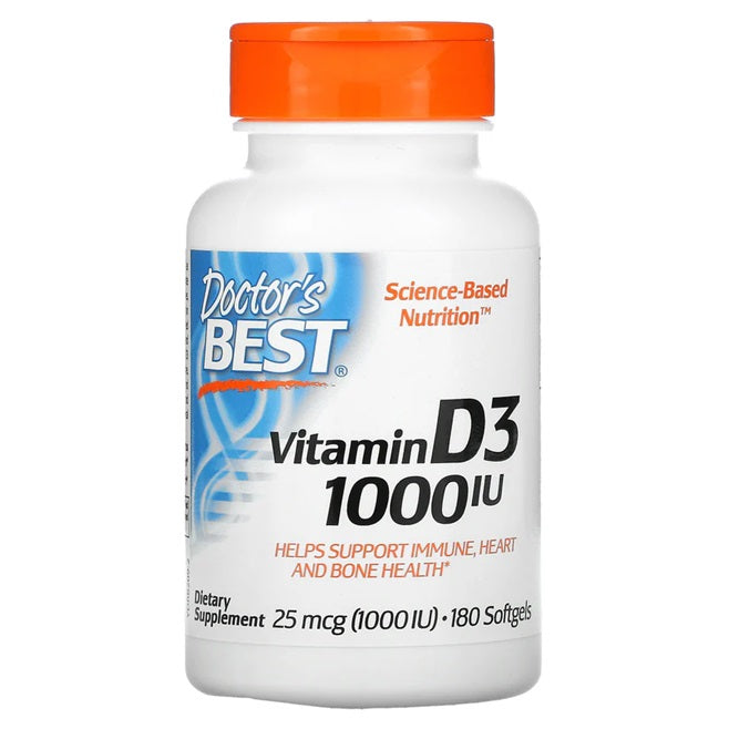 Vitamin D3, 1000 IU - 180 softgels - Doctor's Best | WestPharmacy.nl - Vitamins