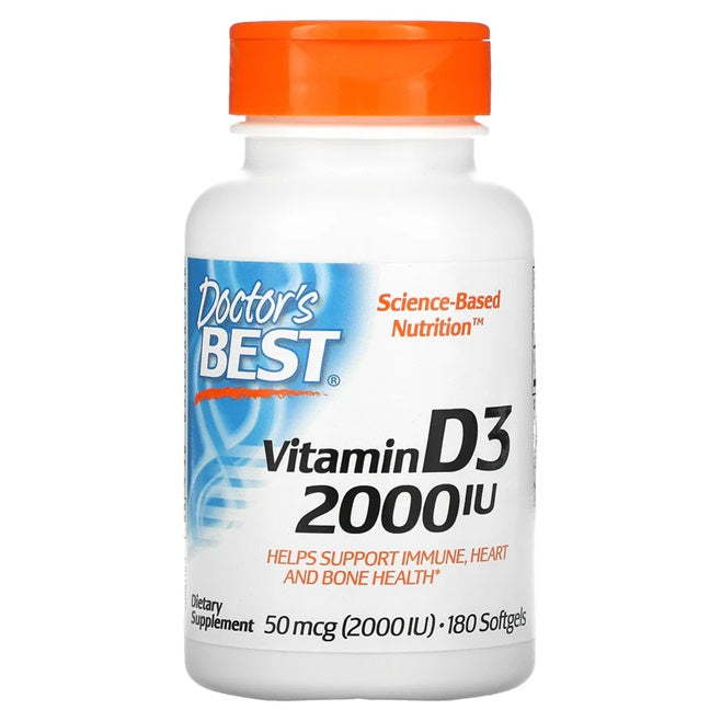 Vitamin D3, 2000 IU - 180 softgels - Doctor's Best | WestPharmacy.nl - Vitamins