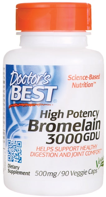 High Potency Bromelain 3000 GDU, 500mg - 90 vcaps - Doctor's Best | WestPharmacy.nl - Joint Support