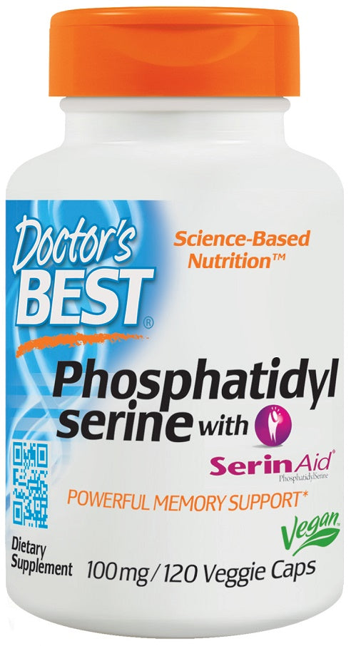 Phosphatidylserine Serine with SerinAid, 100mg - 120 vcaps - Doctor's Best | WestPharmacy.nl - Cognitive Support