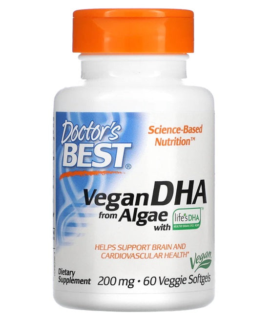 Vegan DHA from Algae, 200mg - 60 veggie softgels - Doctor's Best | WestPharmacy.nl - Cardiovascular Health