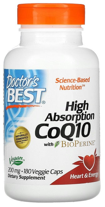 High Absorption CoQ10 with BioPerine, 200mg - 180 vcaps - Doctor's Best | WestPharmacy.nl - Cardiovascular Health