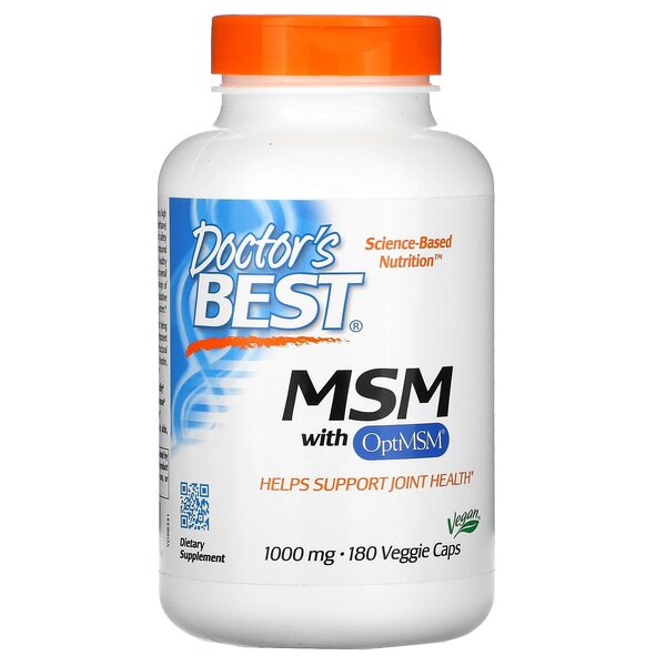 MSM with OptiMSM Vegan, 1000mg - 180 vcaps - Doctor's Best | WestPharmacy.nl - Joint Support