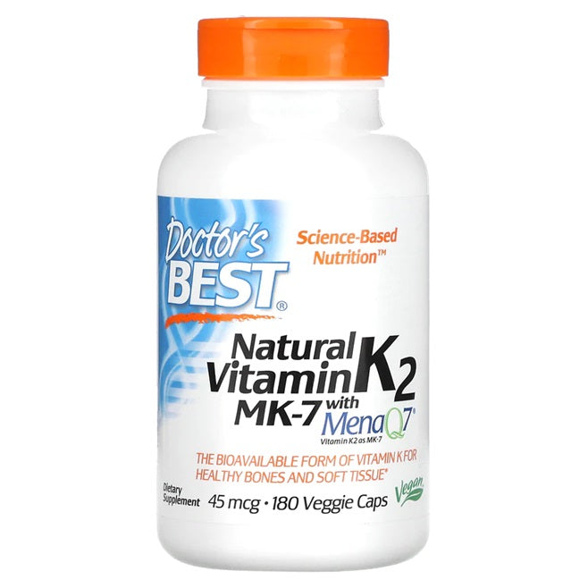 Natural Vitamin K2 MK7 with MenaQ7, 45mcg - 180 vcaps - Doctor's Best | WestPharmacy.nl - Vitamins