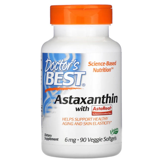 Astaxanthin with AstaReal, 6mg - 90 veggie softgels - Doctor's Best | Vaistine1.lt | WestPharmacy.eu