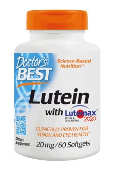 Lutein with Lutemax, 20mg - 60 softgels - Doctor's Best | WestPharmacy.nl - Eye & Vision