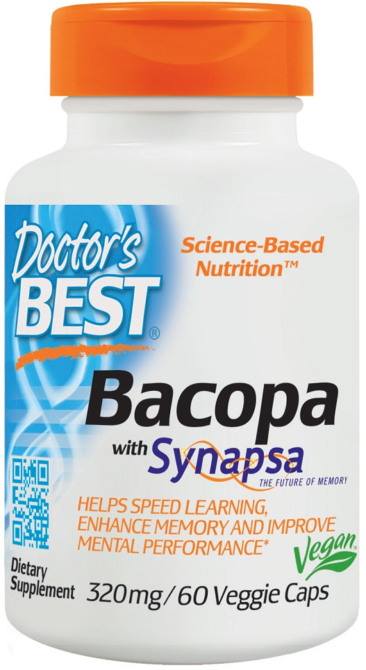 Bacopa with Synapsa, 320mg - 60 vcaps - Doctor's Best | WestPharmacy.nl - Cognitive Support