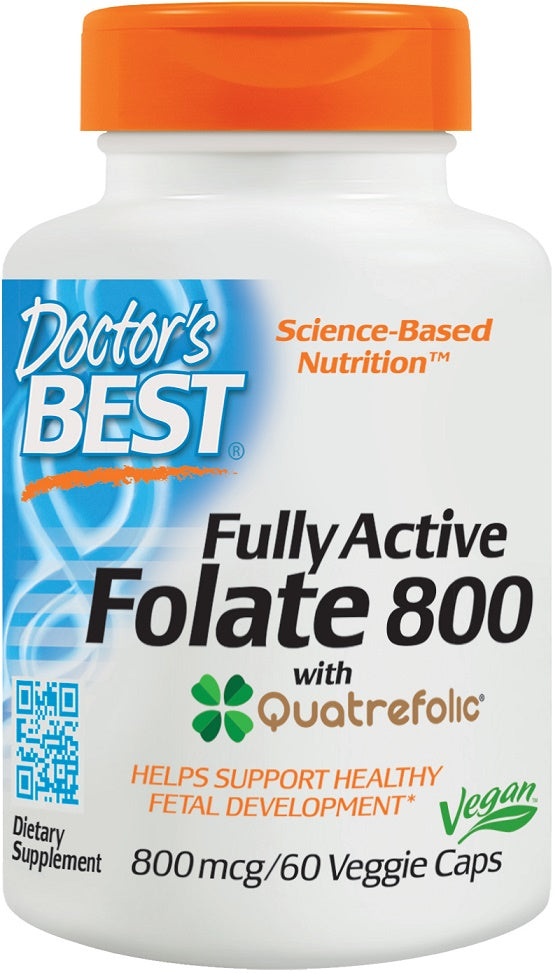 Fully Active Folate 800 with Quatrefolic, 800mcg - 60 vcaps - Doctor's Best | Vaistine1.lt | WestPharmacy.eu