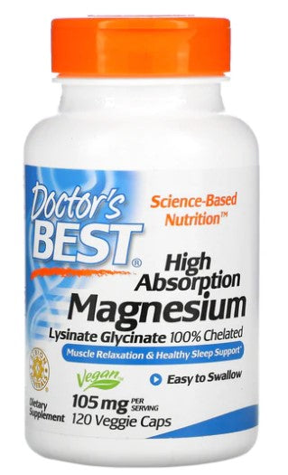 High Absorption Magnesium, 105mg - 120 vcaps - Doctor's Best | WestPharmacy.nl - Minerals