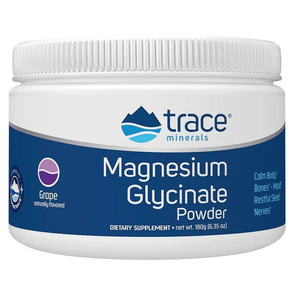 Magnesium Glycinate Powder, Grape - 180g - Trace Minerals | WestPharmacy.nl - Minerals