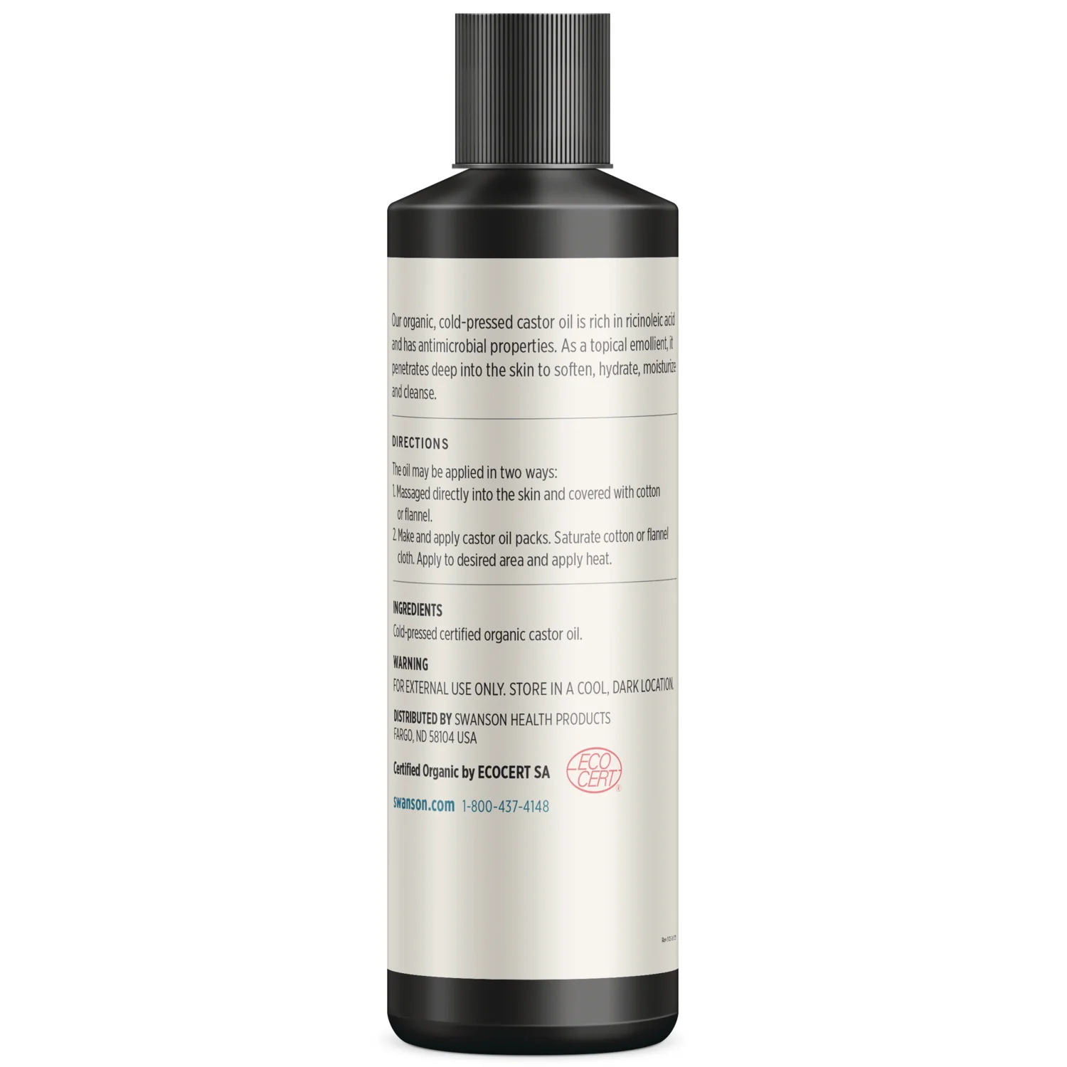 Certified Organic Cold-Pressed Castor Oil - 473ml - Swanson | West Pharmacy