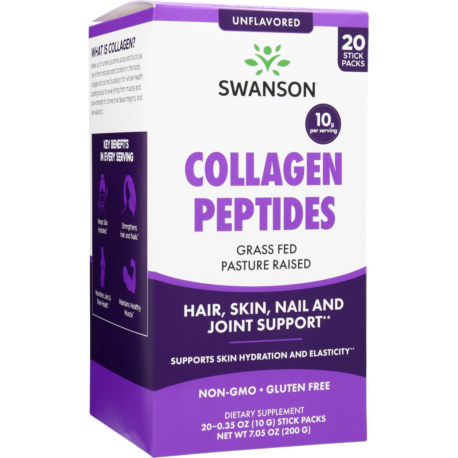 Collagen Peptides 20 Stick Packs - Unflavored - Swanson | WestPharmacy.nl