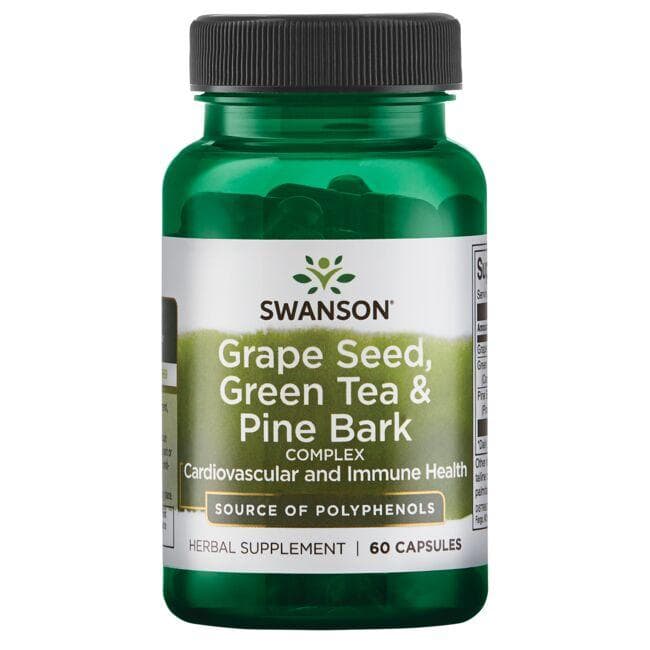 Grape Seed, Green Tea & Pine Bark Complex 60 CAPS - Swanson | WestPharmacy.nl