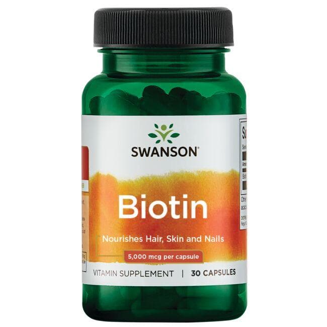 Biotin - Plaukams, odai, nagams - 5000 mcg - N30 - Swanson - Vaistine1.lt