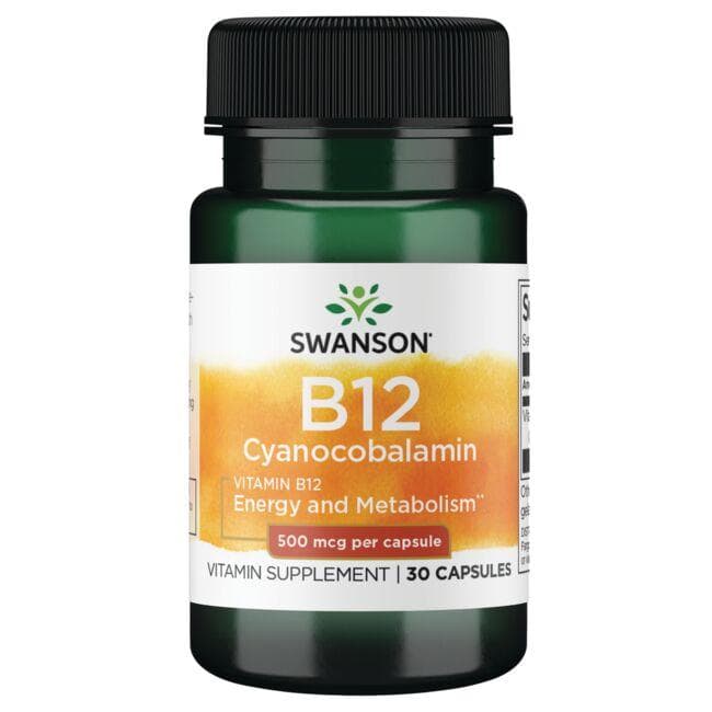Vitamin B12 - Energijai - Metabolizmui - 500 mcg - N30 - Vitaminas B12 - Swanson - Vaistine1.lt
