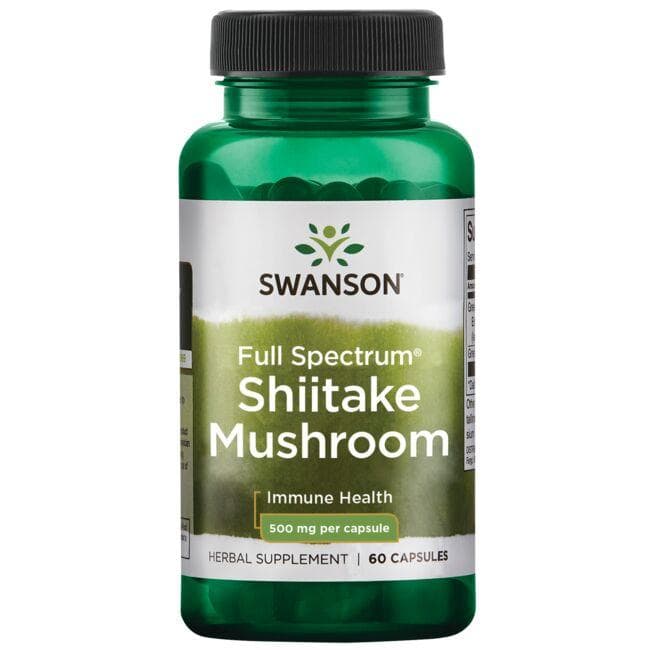 SHIITAKE MUSHROOM 500mg 60 CAPS - Swanson | WestPharmacy.nl