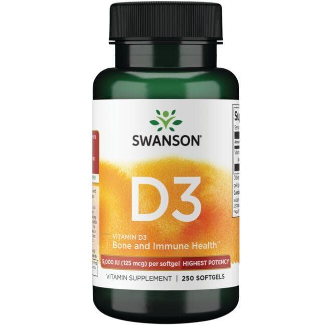 VITAMIN D3 5000IU 250 SGELS - Swanson | WestPharmacy.nl