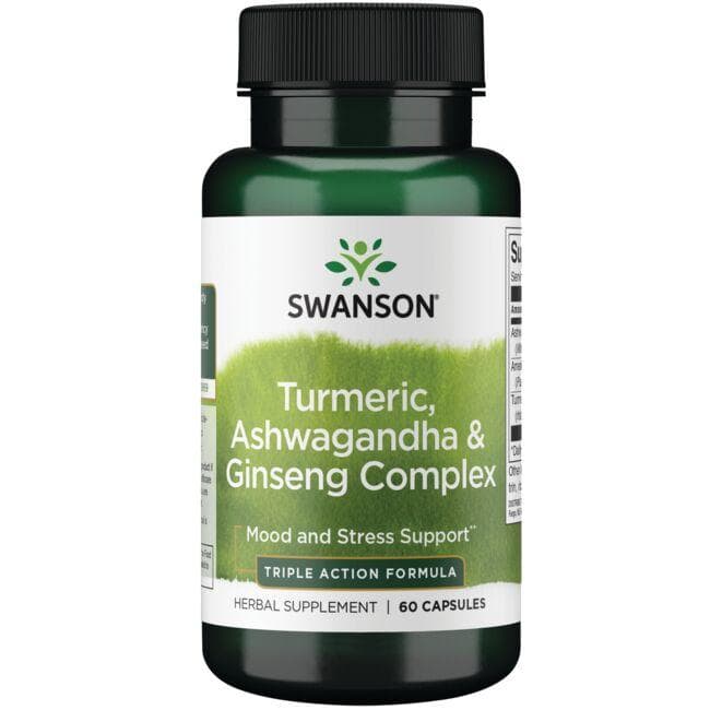 Turmeric, Ashwagandha & Ginseng Complex 60 CAPS - Swanson | WestPharmacy.nl