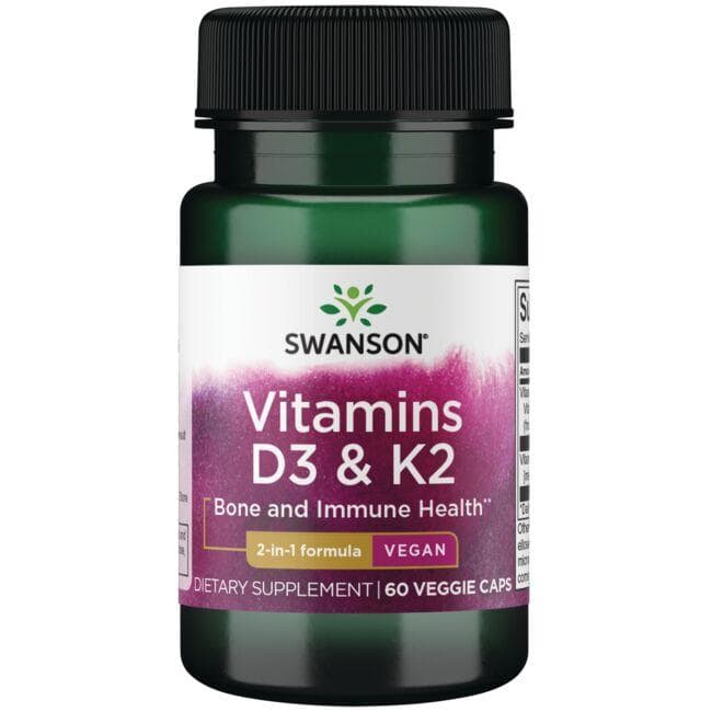 VITAMINS D3 & K2 - 2 IN 1 FORMULA 60 VCAPS - Swanson | WestPharmacy.nl