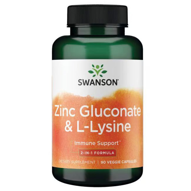Zinc Gluconate & L-Lysine - 2-In-1 Formula 90 VCAPS - Swanson | WestPharmacy.nl