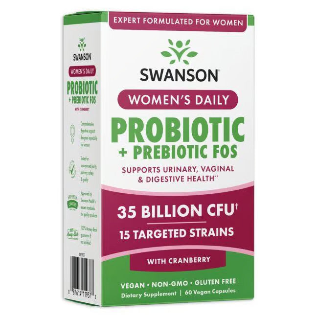 Women's Daily Probiotic 35 Billion CFU, Prebiotic FOS - 60 VCAPS - Swanson | WestPharmacy.nl