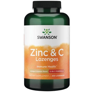 Zinc & C Lozenges - Orange & Lemon Flavor - Imunitetui - N200 - Swanson - Vaistine1.lt